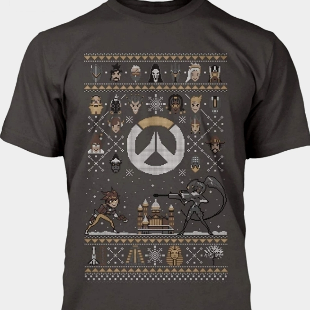 JINX Overwatch Holiday The Heroes Men's Gamer T-Shirt